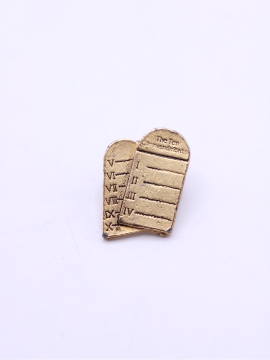 Jewelry - Gold Ten Commandments Tablet Lapel Pin